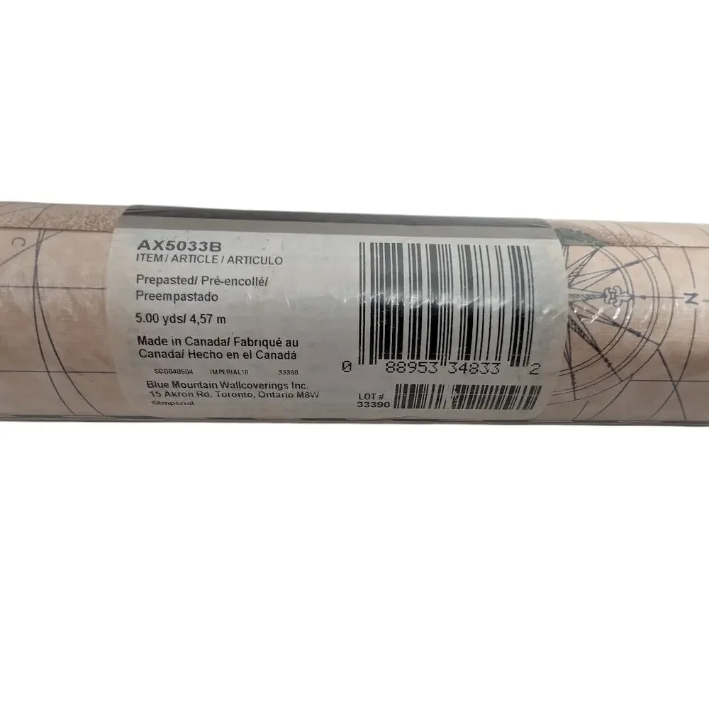 Old World Maps Prepasted Wallpaper Border 5 Yards
